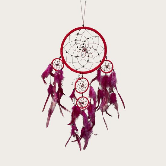 Sapņu ķērājs Bali (zamšādas audums sarkanā krāsā) lielais